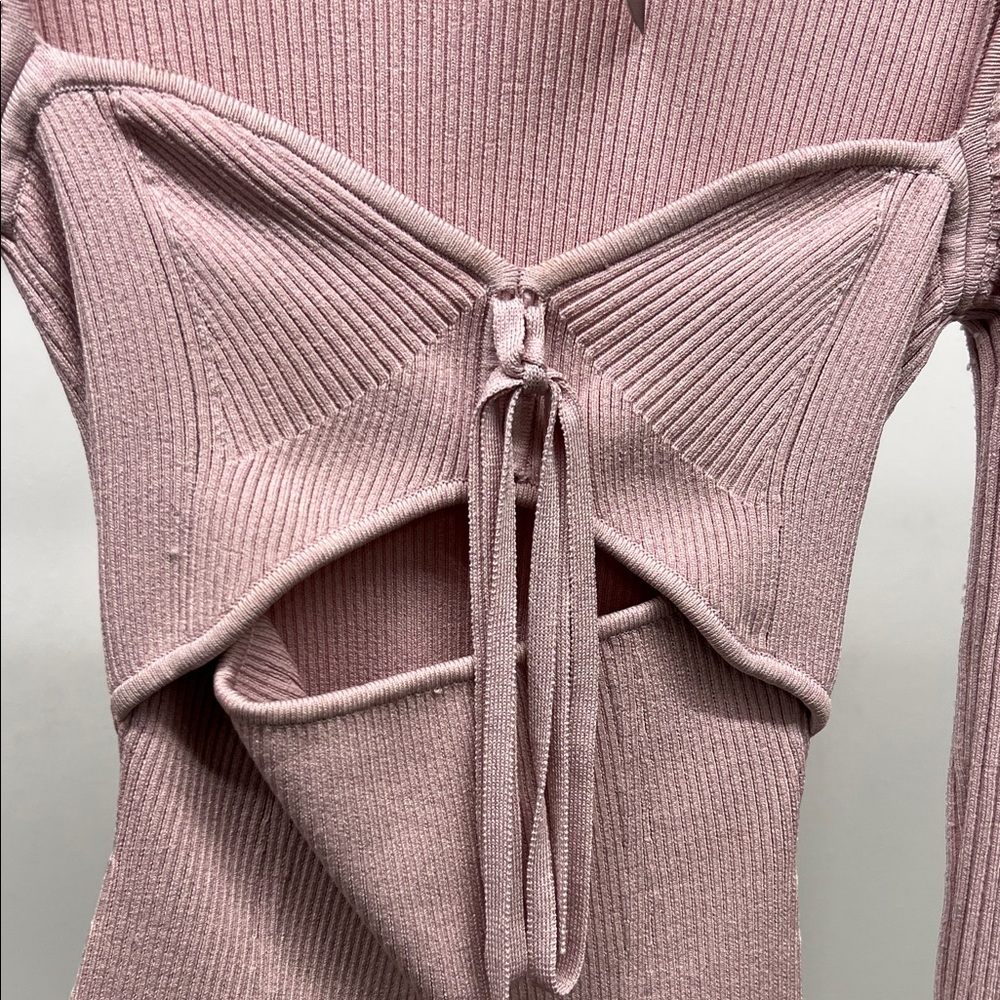 Jonathan Simkhai Pink Ribbed Cutout Sweater - Picture 4 of 11